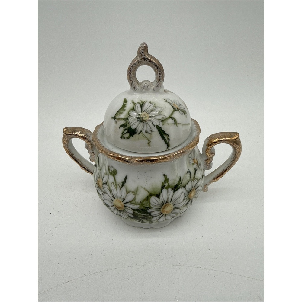 Vintage Royal Crown Daisy Bouquet Sugar Dish With Lid